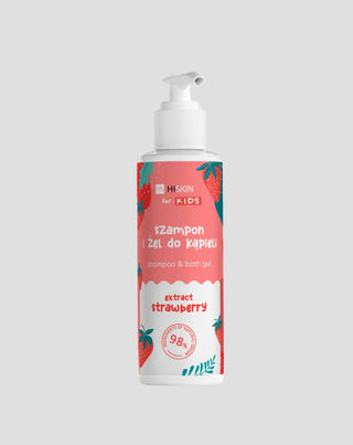 Shampoing et gel douche 2 en 1 pour enfants au parfum de fraise HiSkin - 1