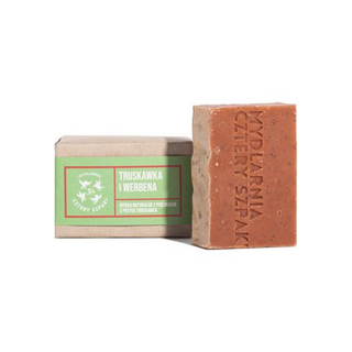 Savon en barre Peeling Strawberry and Verbena avec des graines de fraises Mydlarnia Cztery Szpaki - 1
