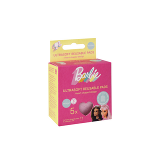 Tampons cosmétiques réutilisables pour le démaquillage Barbie Ultrasoft Reusable Pads Hearts Pink Glov - 4