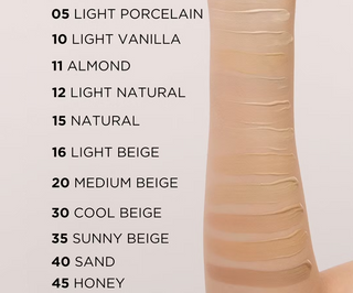 Fond de teint de luxe qui s&#39;adapte à la peau n° 05 couleur porcelaine claire Wonder Match Eveline