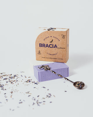 Barre de savon apaisante et hydratante à la lavande avec de l'huile de riz et du beurre de karité Bracia Mydlarze - 2