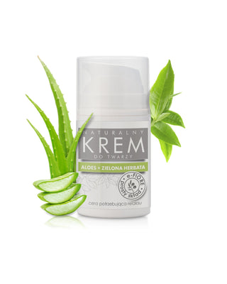 Crème visage naturelle Aloe vera au thé vert apaisante et relaxante E-Fiore - 1