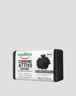 Savon nettoyant au charbon actif de coquille de noix de coco Equilibra - 1