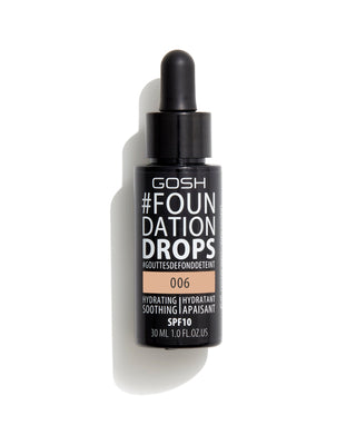 Fond de teint hydratant et apaisant avec vitamine E et spf 10 couleur 006 tawny foundationdrops Gosh - 1