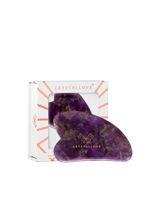 Plaque de massage du visage gua sha à base d'améthyste, pierre de l'harmonie et de la détente Crystallove - 1