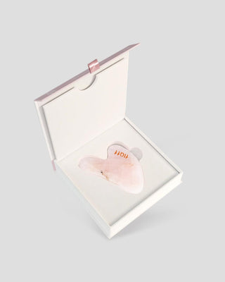 Pierre de massage du visage gua sha en quartz rose pour la réduction des gonflements et le raffermissement Fluff - 1