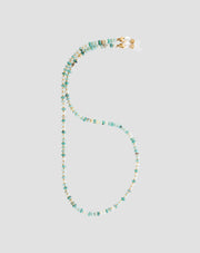 Chaîne de lunettes en plaqué or avec turquoise africaine et amazonite Mys_2