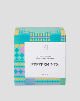 Bougie de soja au parfum de bonbon à la menthe dans un récipient en céramique Mys