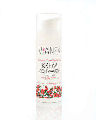 Crème de jour anti-rides pour le visage pour peaux sèches au trèfle rouge Vianek - 1