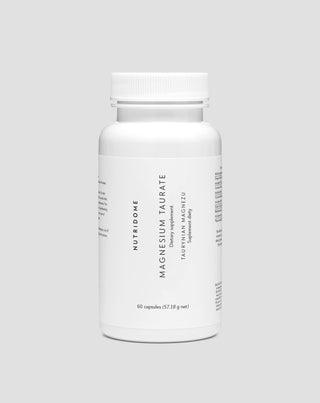 Taurate de magnésium doux pour l'estomac contre les crampes des jambes, des mollets, la fatigue et le stress Nutridome 60 capsules