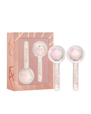 Boules de massage en verre Cryothérapie du visage Cryolift ice globes Crystallove - 1