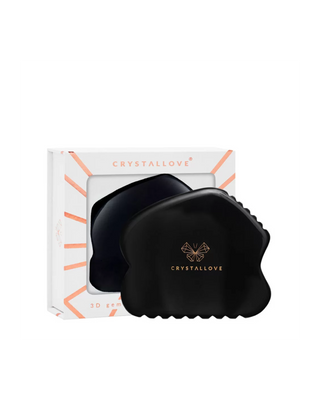Plaque de massage du visage gua sha en obsidienne, pierre d'une grande puissance Crystallove - 1