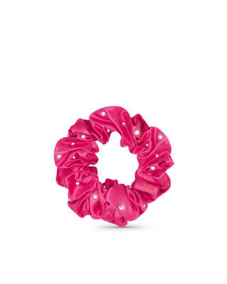 Chouchou en soie avec cristaux – hot pink Crystallove - 3