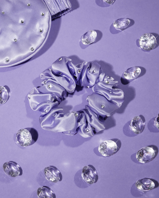Chouchou en soie avec cristaux – lilac Crystallove - 2