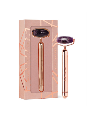 Rouleau d'impulsion en améthyste pour le massage du visage Rose Gold Crystallove - 1