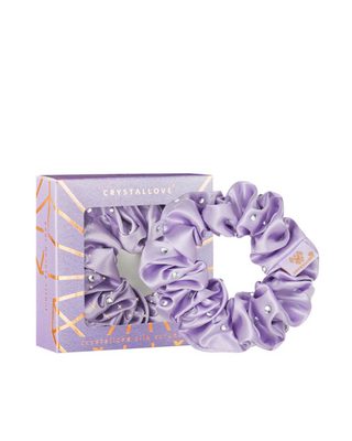 Chouchou en soie avec cristaux – lilac Crystallove - 1