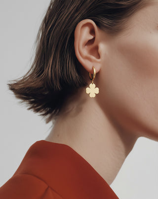Set de boucles d'oreilles en acier inoxydable plaqué or Mys_5 - 3