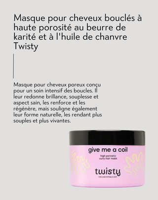Masque pour cheveux bouclés très poreux au beurre de karité et à l'huile de chanvre - Twisty - 3