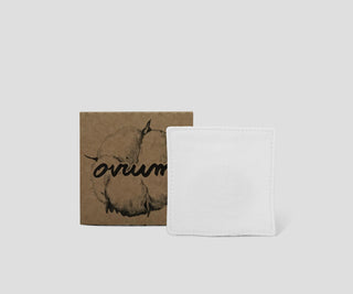 Grand tampon démaquillant en coton biologique réutilisable blanc Ovium