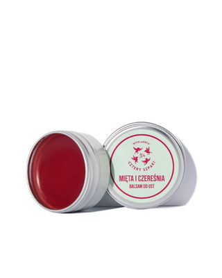 Baume à lèvres menthe et cerise à l'huile de ricin et à la lanoline végétalienne Mydlarnia Cztery Szpaki - 2