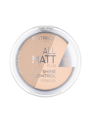 Poudre matifiante All Matt Plus Shine Control Powder 025 couleur beige sable Catrice
