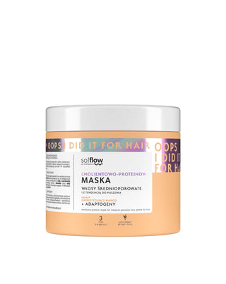 Masque émollient-protéiné pour les cheveux à porosité moyenne et ayant tendance à friser so!flow - 1