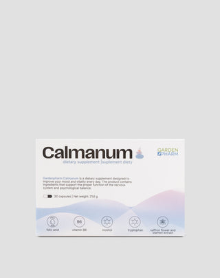 Complément alimentaire pour soutenir la bonne humeur, le bien-être et le système nerveux Calmanum Gardenpharm 30 gélules - 1