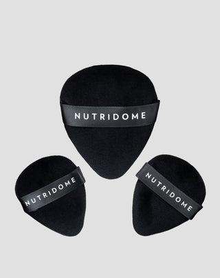 Houppettes à poudre réutilisables pour application précise du maquillage, lot de 3 Nutridome - 1