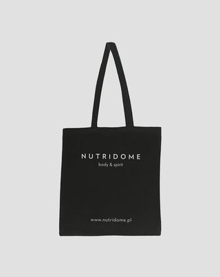 Sac à provisions Nutridome imprimé en coton biologique noir - 1