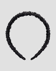Bandeau en soie 100% naturelle noire Twisty