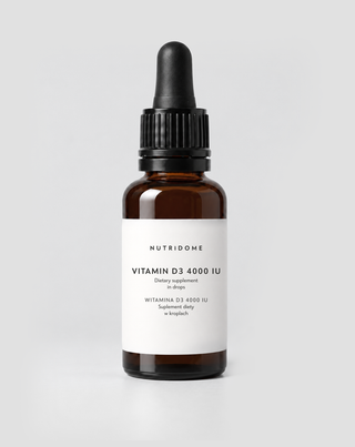 Vitamine D3 en gouttes 4000 UI/jour pour l'immunité et les os avec vitamine E, 30 ml, Nutridome