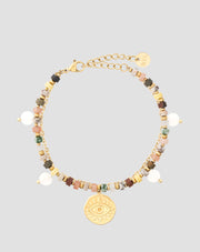 Bracelet avec pierres naturelles agate, maifan, jaspe, jade et aventurine Mys