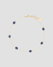 Bracelet de cheville en acier inoxydable plaqué or avec lapis-lazuli Mys_3