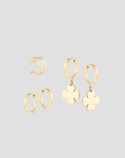 Set de boucles d'oreilles en acier inoxydable plaqué or Mys